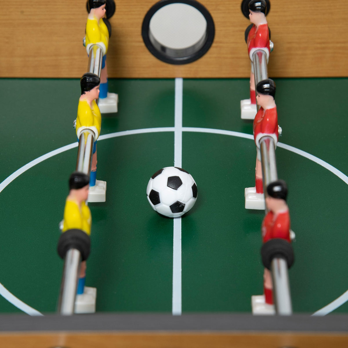 Foosball Table Set, Compact Wood Design, 2 Balls, Scoreboards