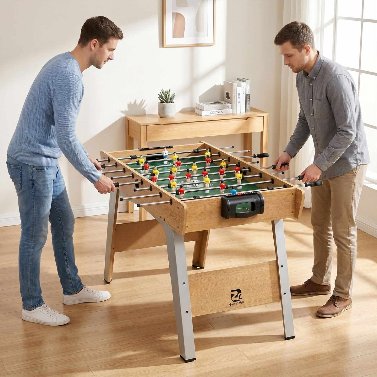 Foosball Table with 22 Players, Anti-Slip Handles, 121x87x77cm