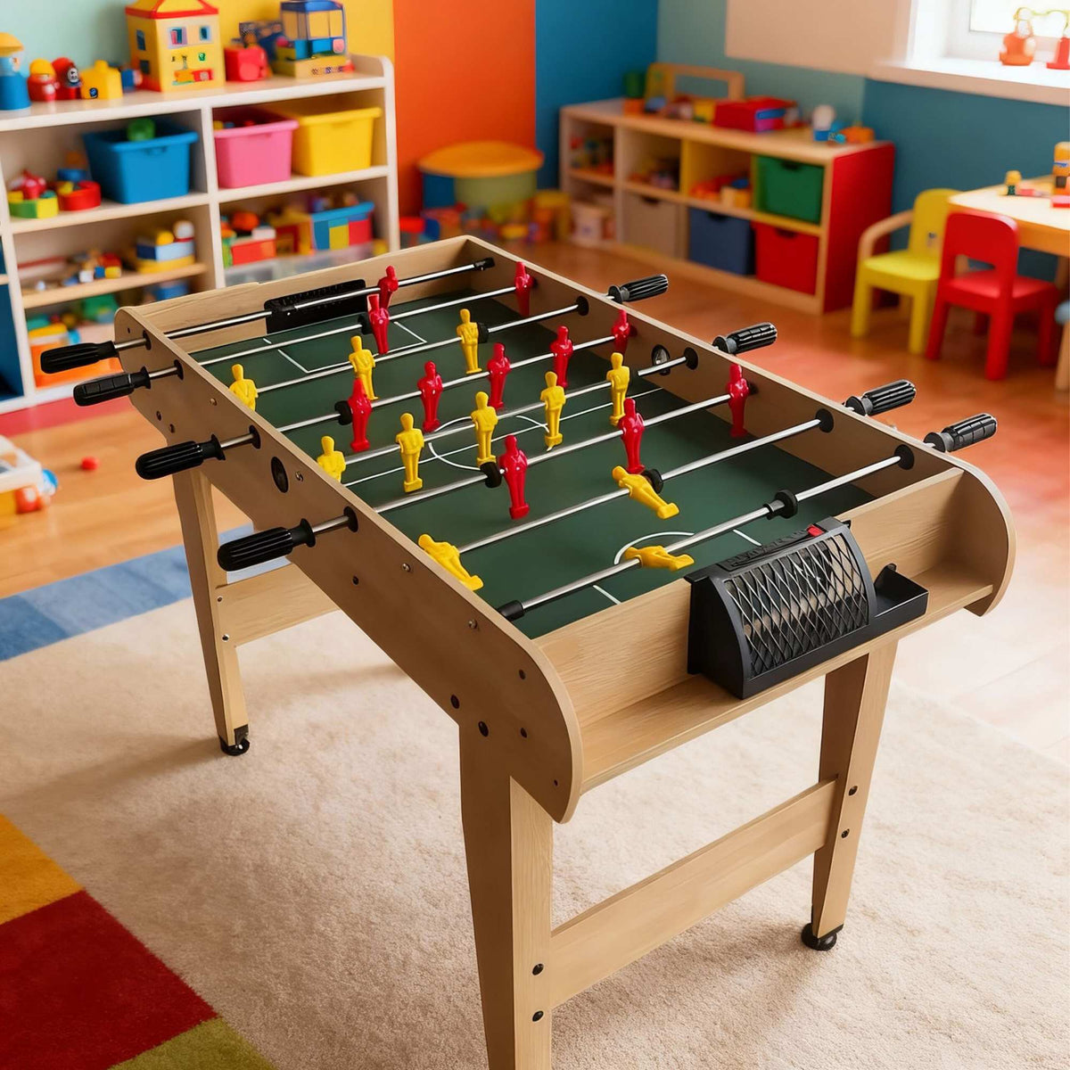 Foosball Table with Non-Slip Handles and Score Counters