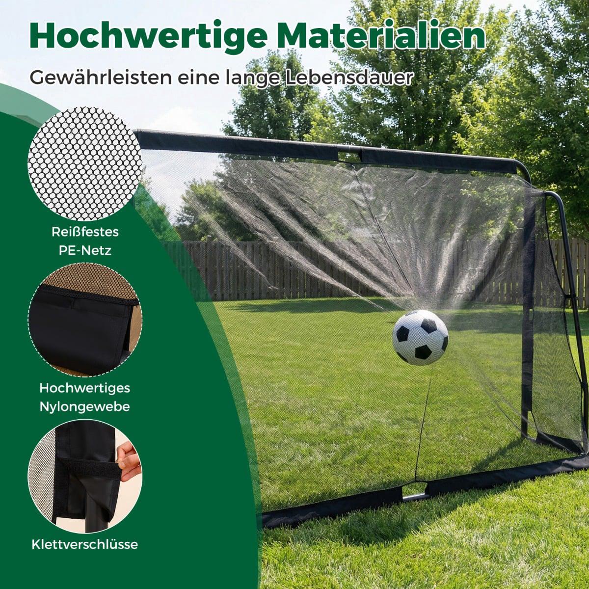 Football Goal, Metal Frame & PE Net, 300 x 200 cm, Black