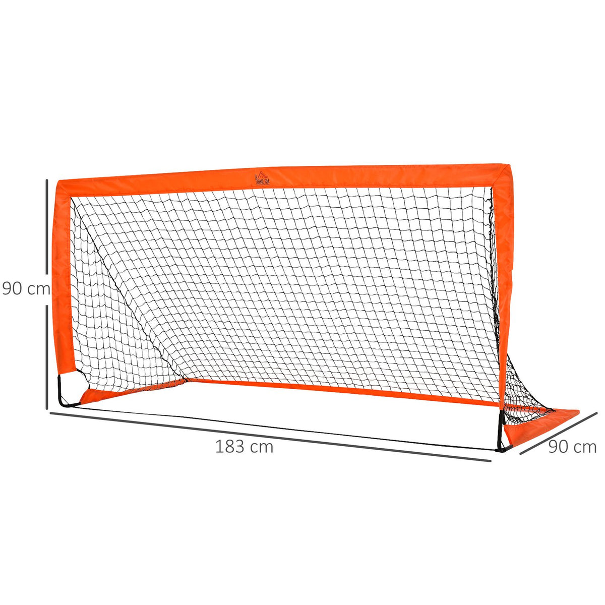 Football Goals, Football Net, Set of 2 Mini Goals, Foldable, Metal, Oxford Fabric, for Children, Outdoor, Orange, 183 x 90 x 90 cm