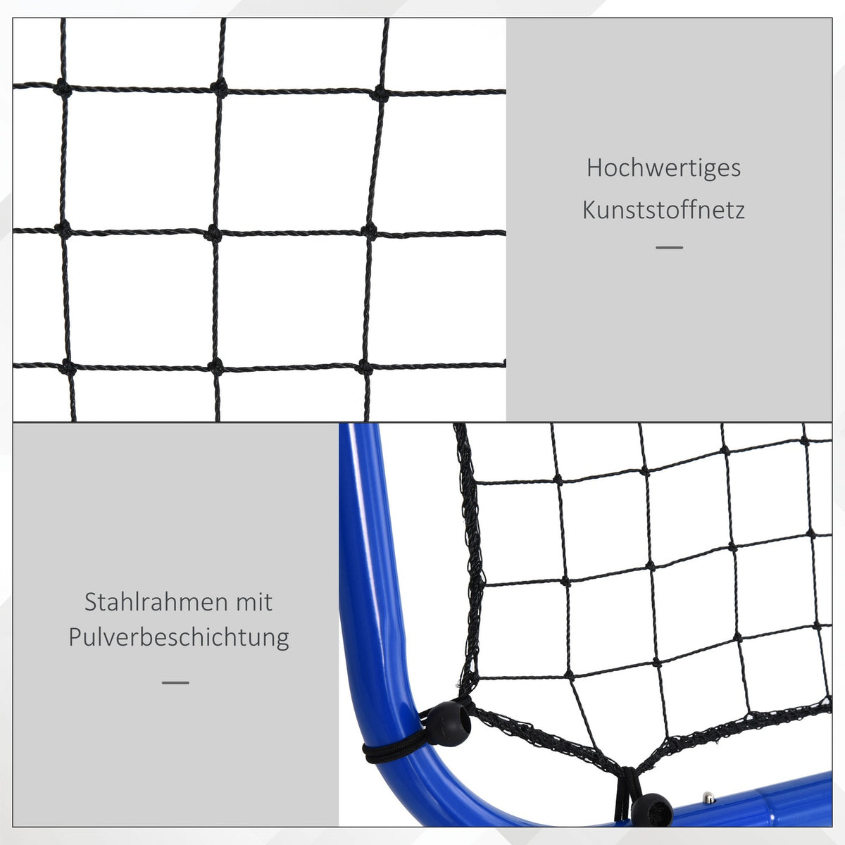 Football Rebounder Kickback Goal Rebound Wall Net Double-Sided Rebound Adjustable In 5 Levels Steel Blue 100 X 95 X 90 Cm