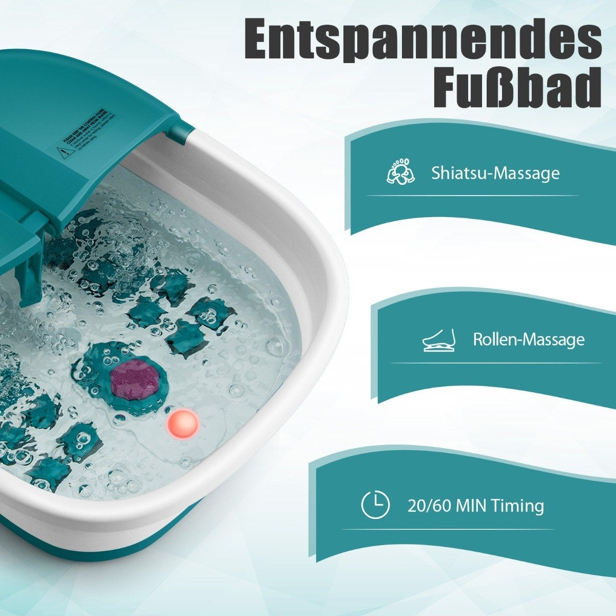 Foot bath massager foot massage spa with remote control foldable 33.5 x 41 x 20.5 cm turquoise