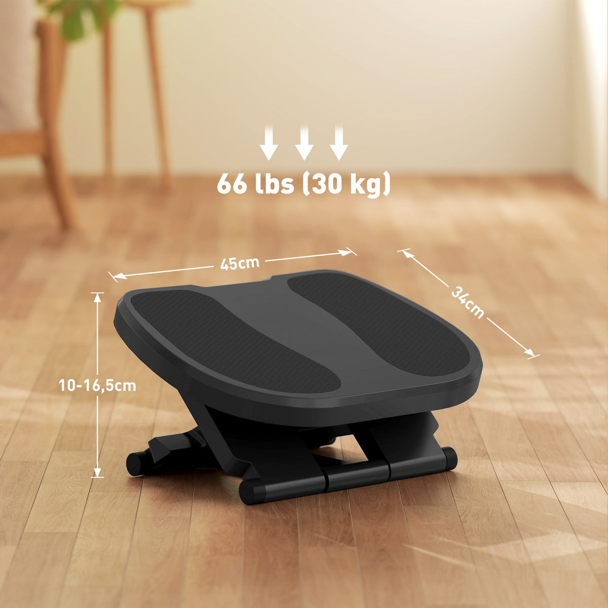 Footrest Desk, 3 Level Height Adjustable Footstool, Ergonomic Footrest, for Home Office, Office, Gray