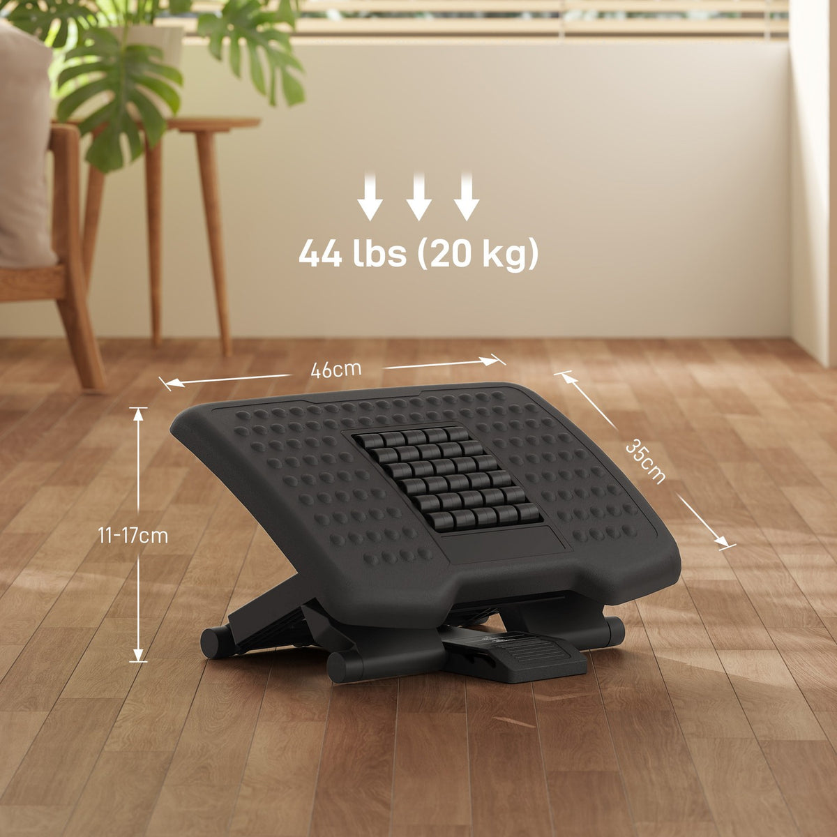 Footrest Desk Height Adjustable Footrest Ergonomic Footrest Non-Slip for Home Office Office Black