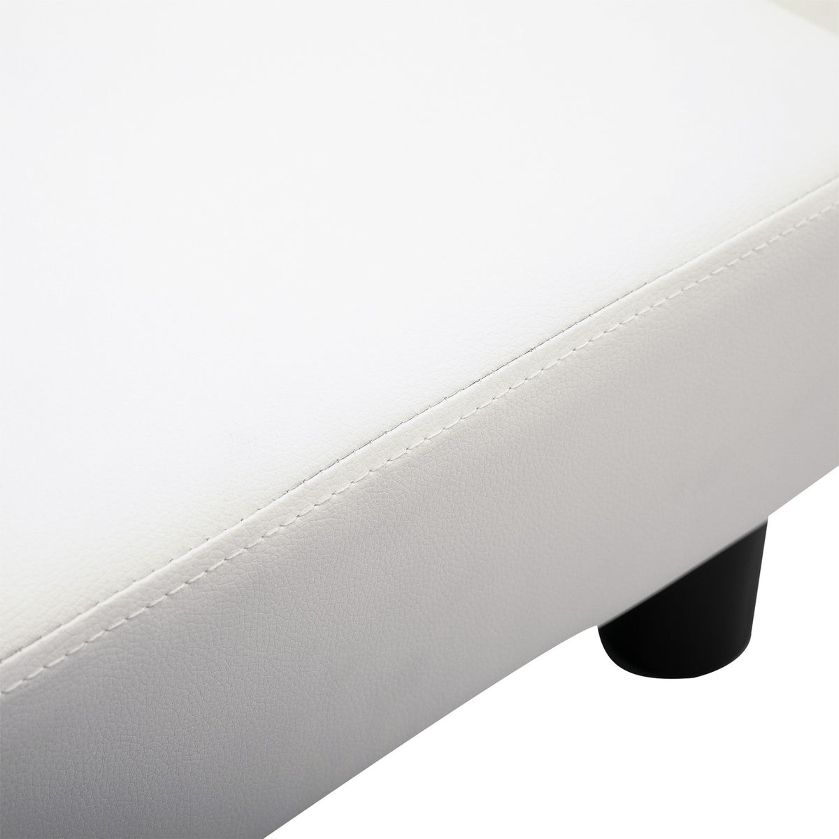 Footstool Chesterfield Stool Made Of Faux Leather, White, 40X30X24Cm