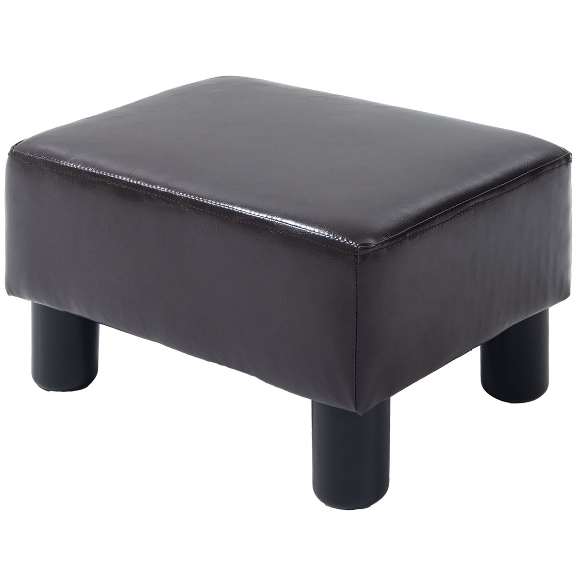 Footstool Rectangular Ottoman Footrest Faux Leather Up To 100Kg For Living Room Coffee