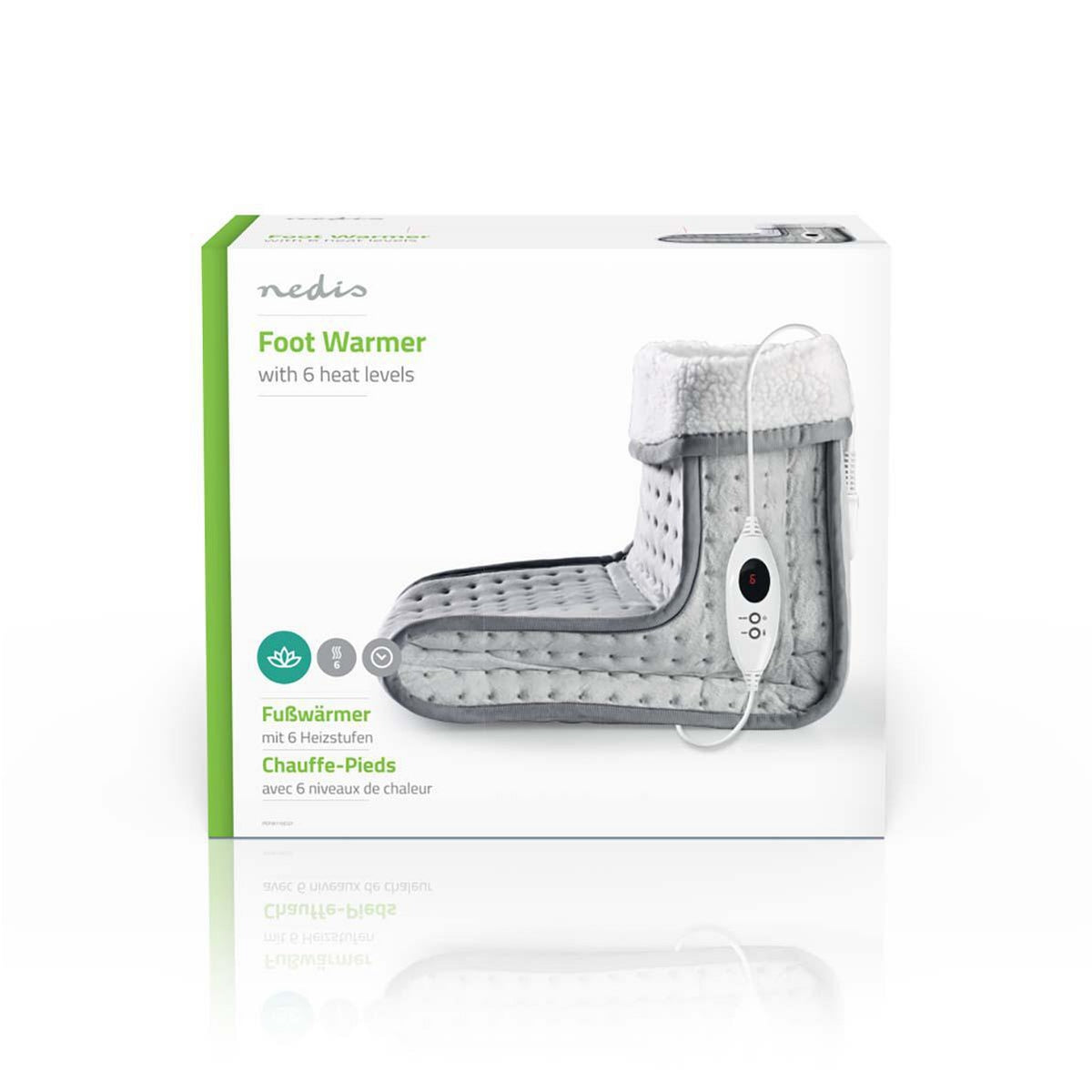 Foot warmer | 6 Heat settings | Washable | Turn off timer | Overheat protection