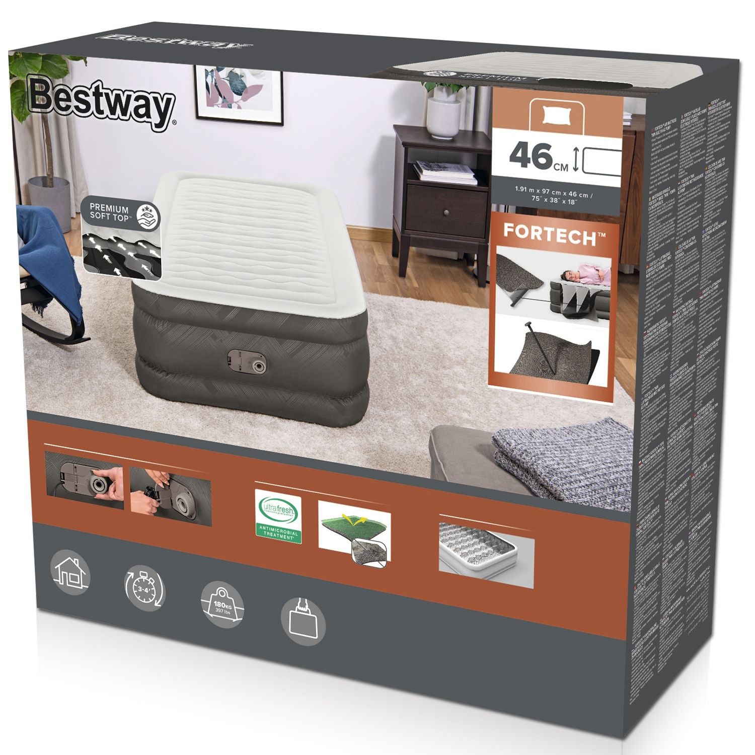 Fortech Air mattress 1.91m x 0.97m x 46cm