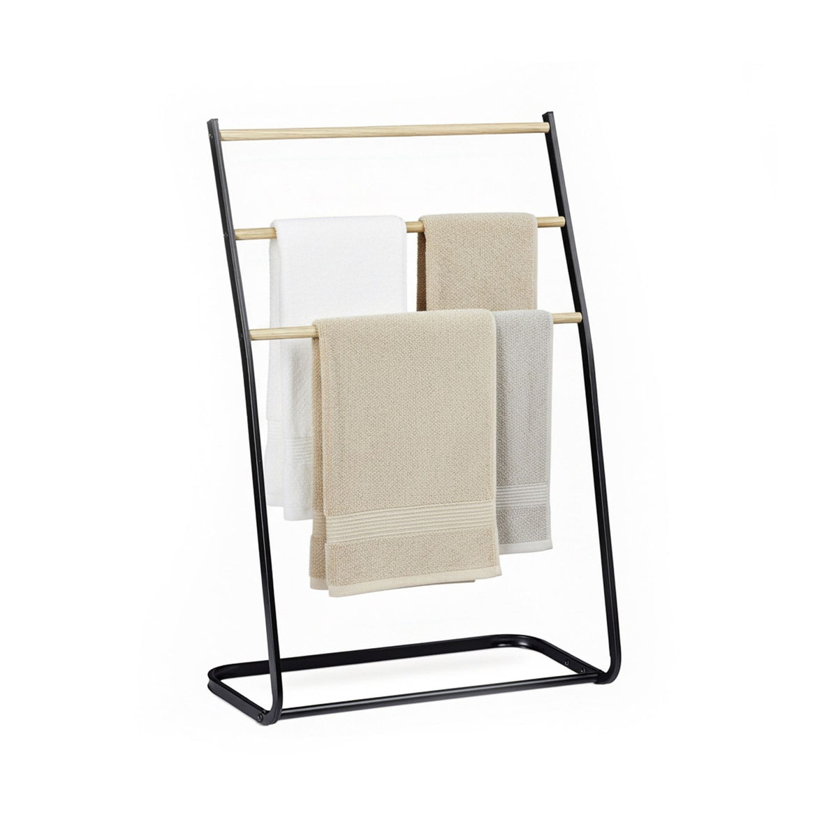 Freestanding 3-Rung Metal Towel Ladder Rail