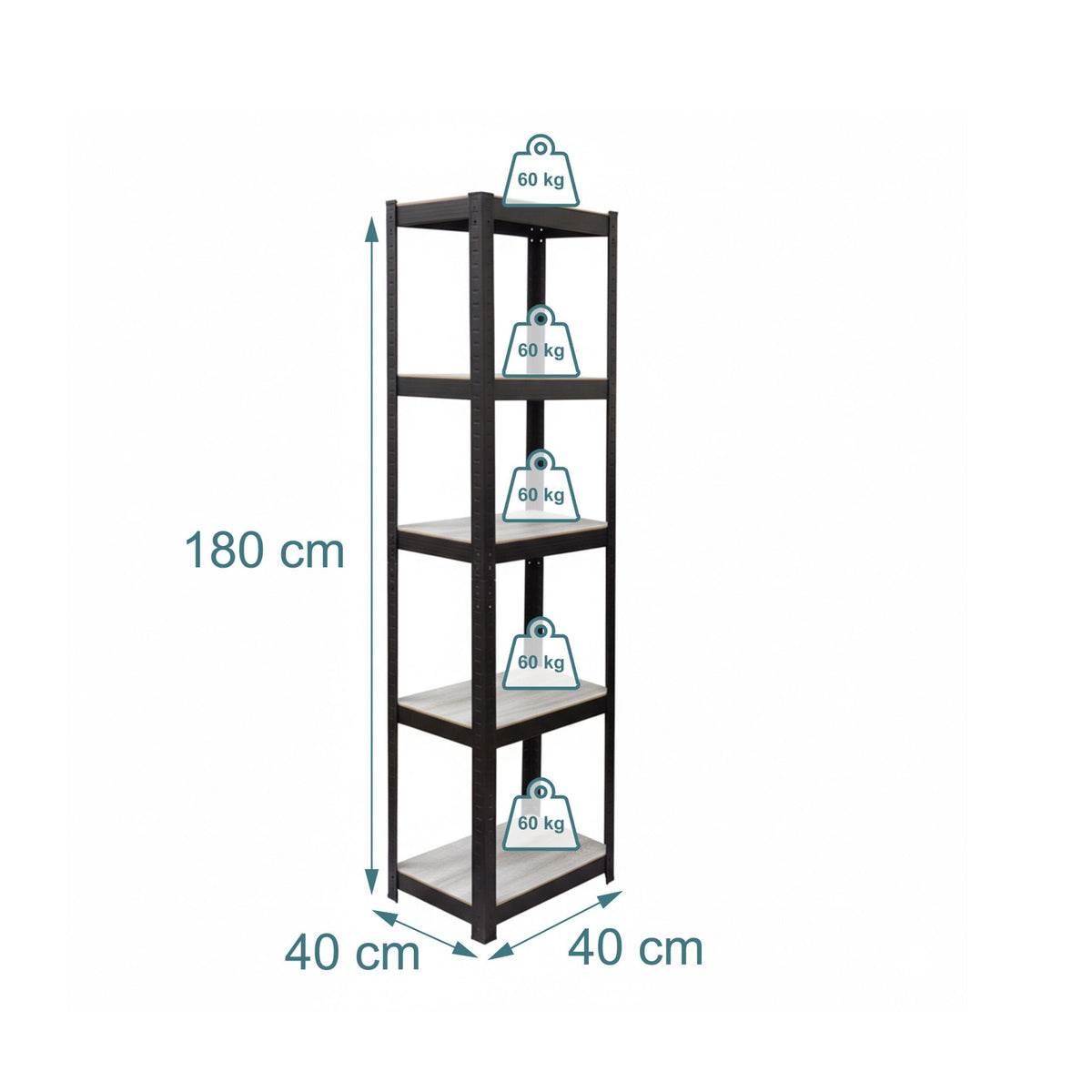 Freestanding 5-Tier Shelf for Garage or Pantry