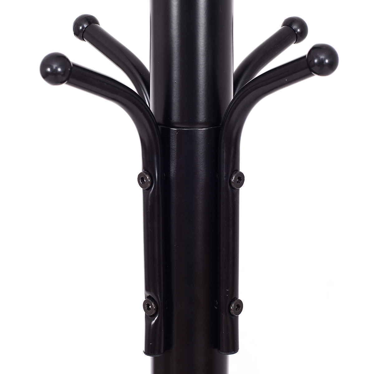 Freestanding Coat Rack, 12 Hooks, Steel Frame, 200 cm