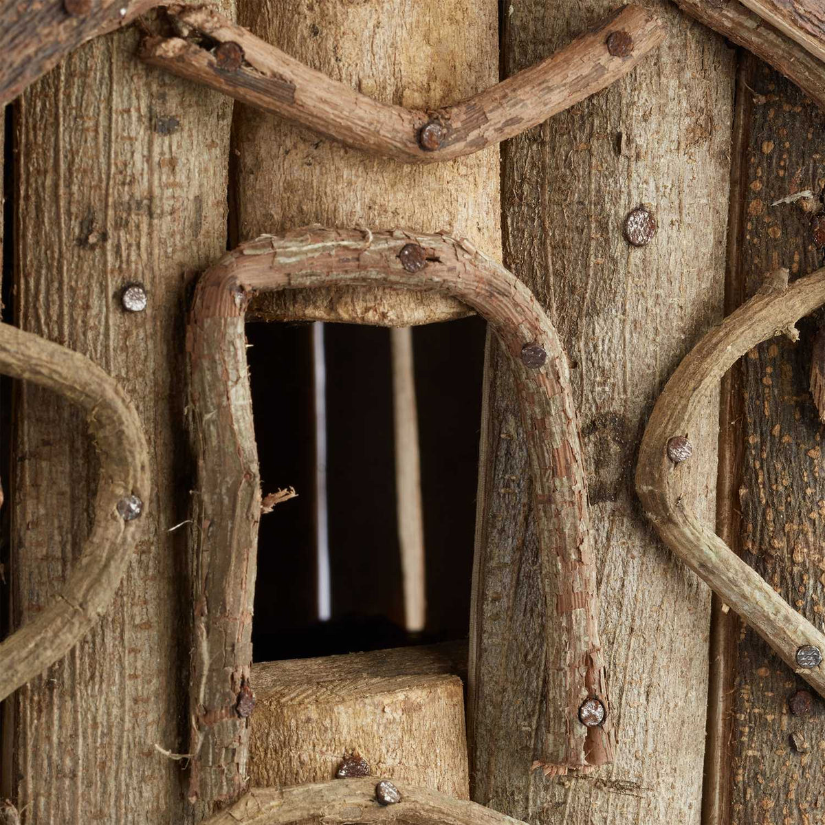 Freestanding Decorative Bird House – Rustic Wood Design