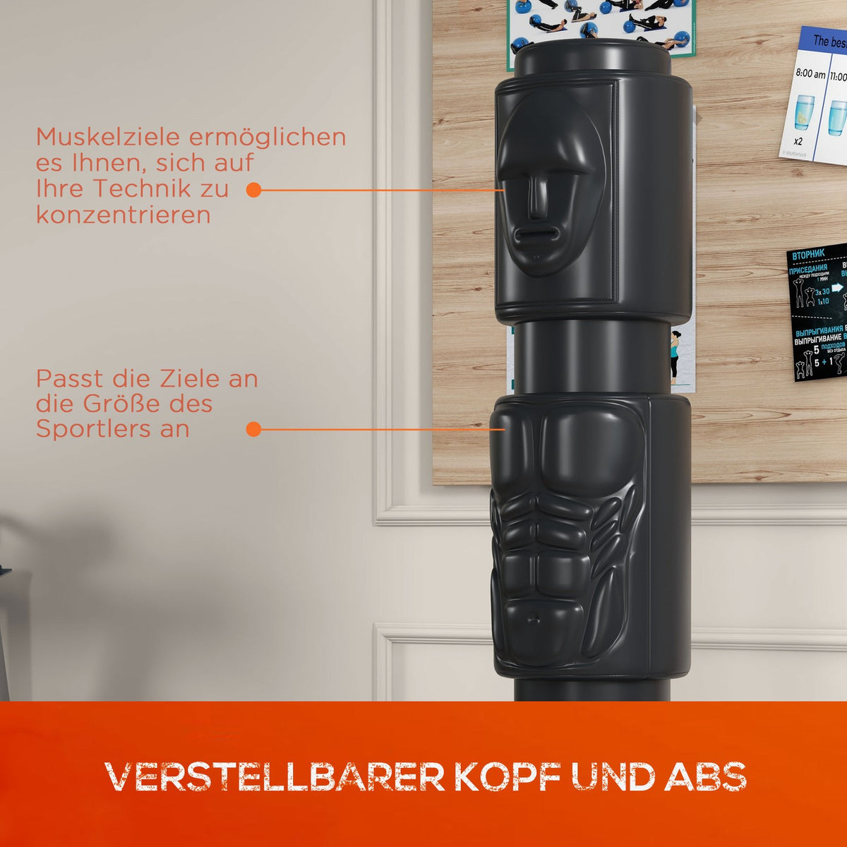 Freestanding Punching Bag Adjustable Standing Punching Bag With Suction Cup Base For Boxing & Kickboxing, Faux Leather