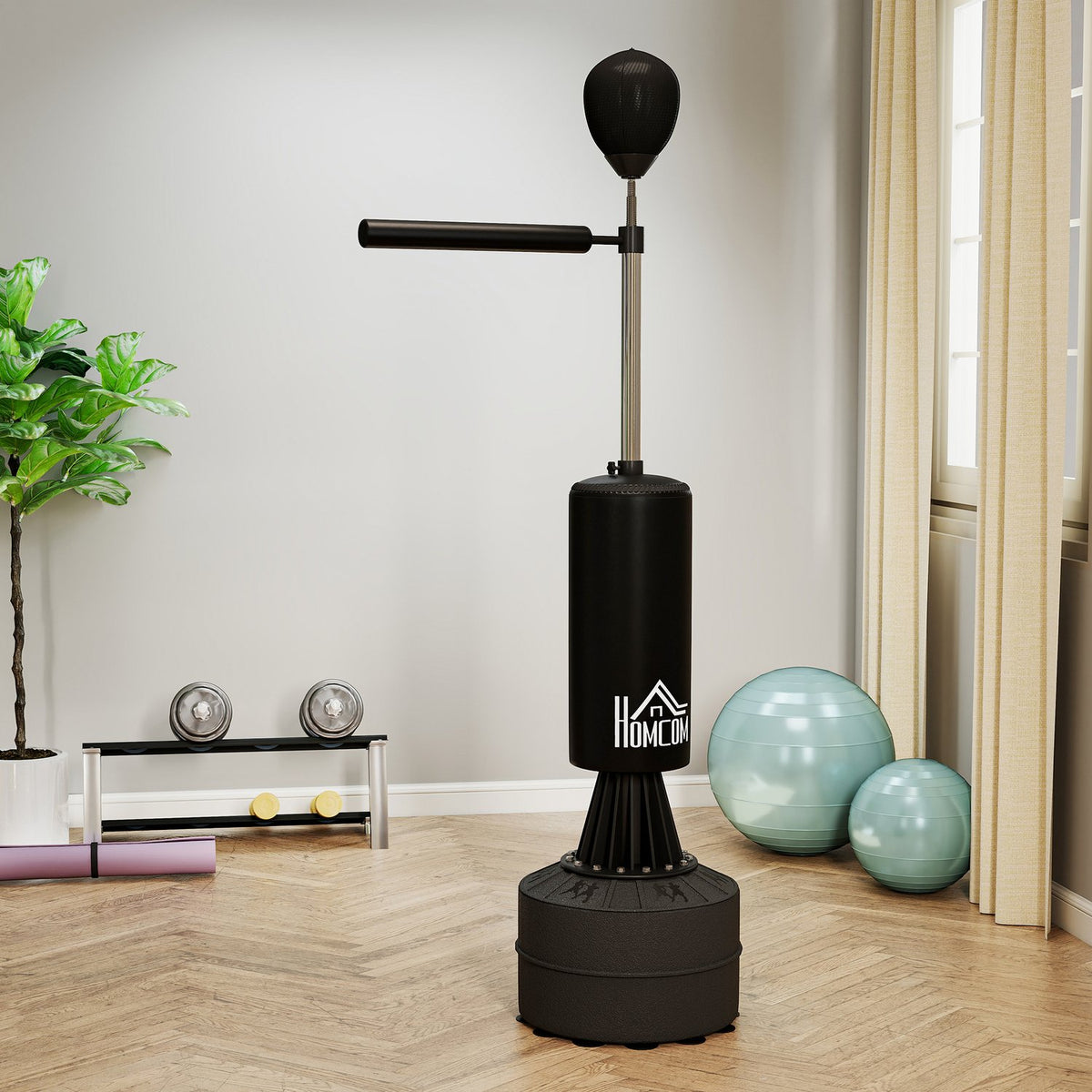 Freestanding Punching Bag with Speedball, Adjustable 155-205cm