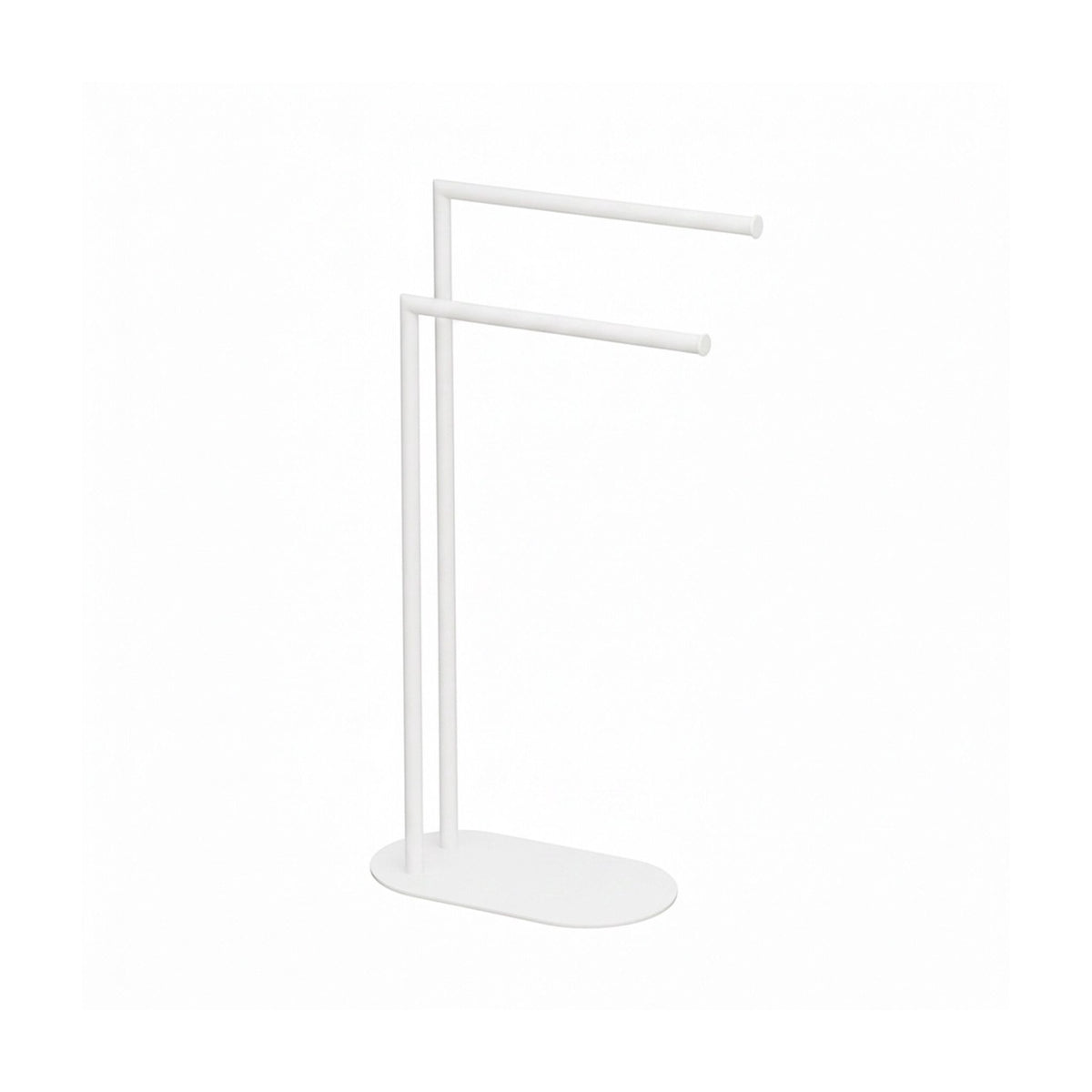 Freestanding Towel Rack, 2 Rods, Matte Metal