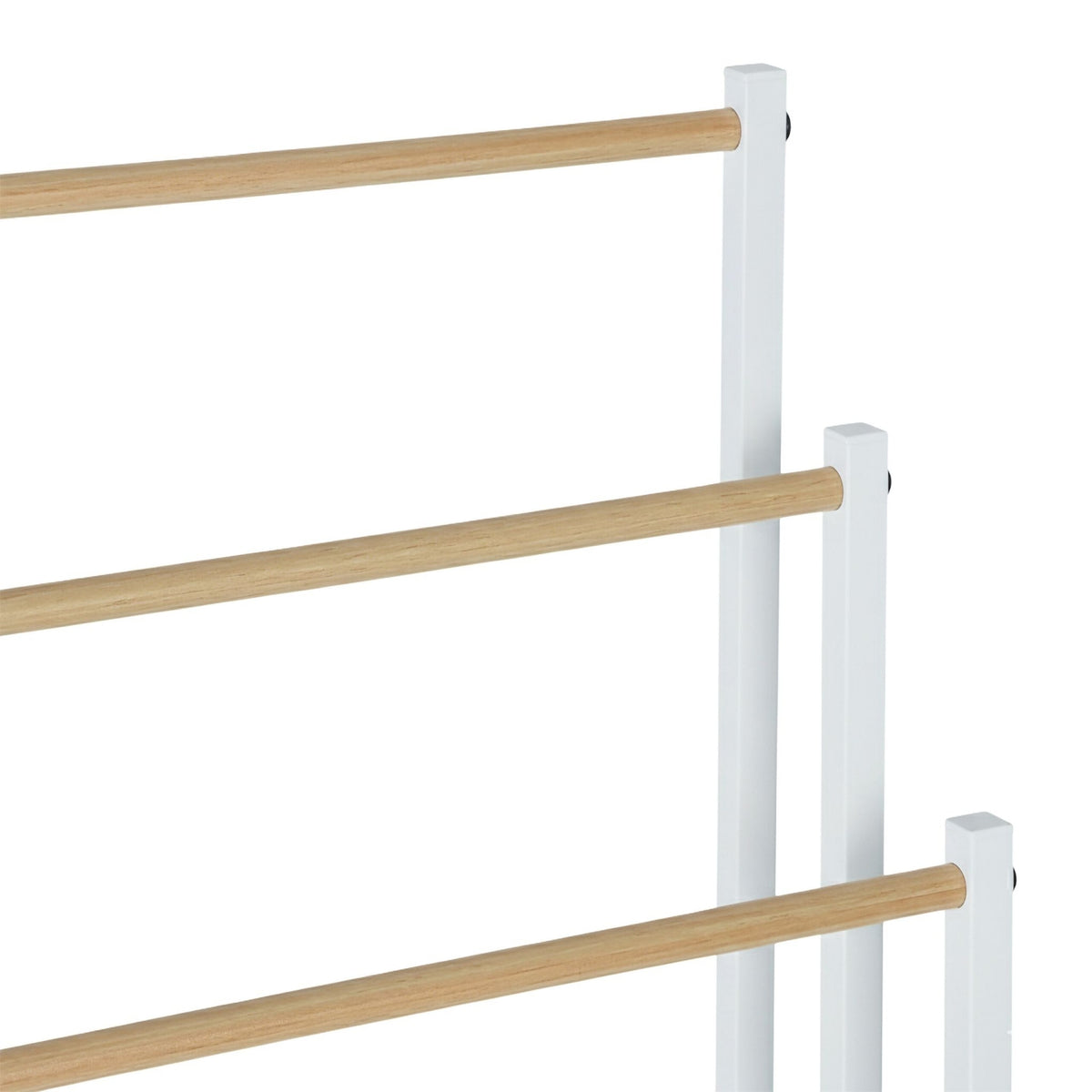 Freestanding Towel Rack, 3 Rails, Metal/Wood Finish