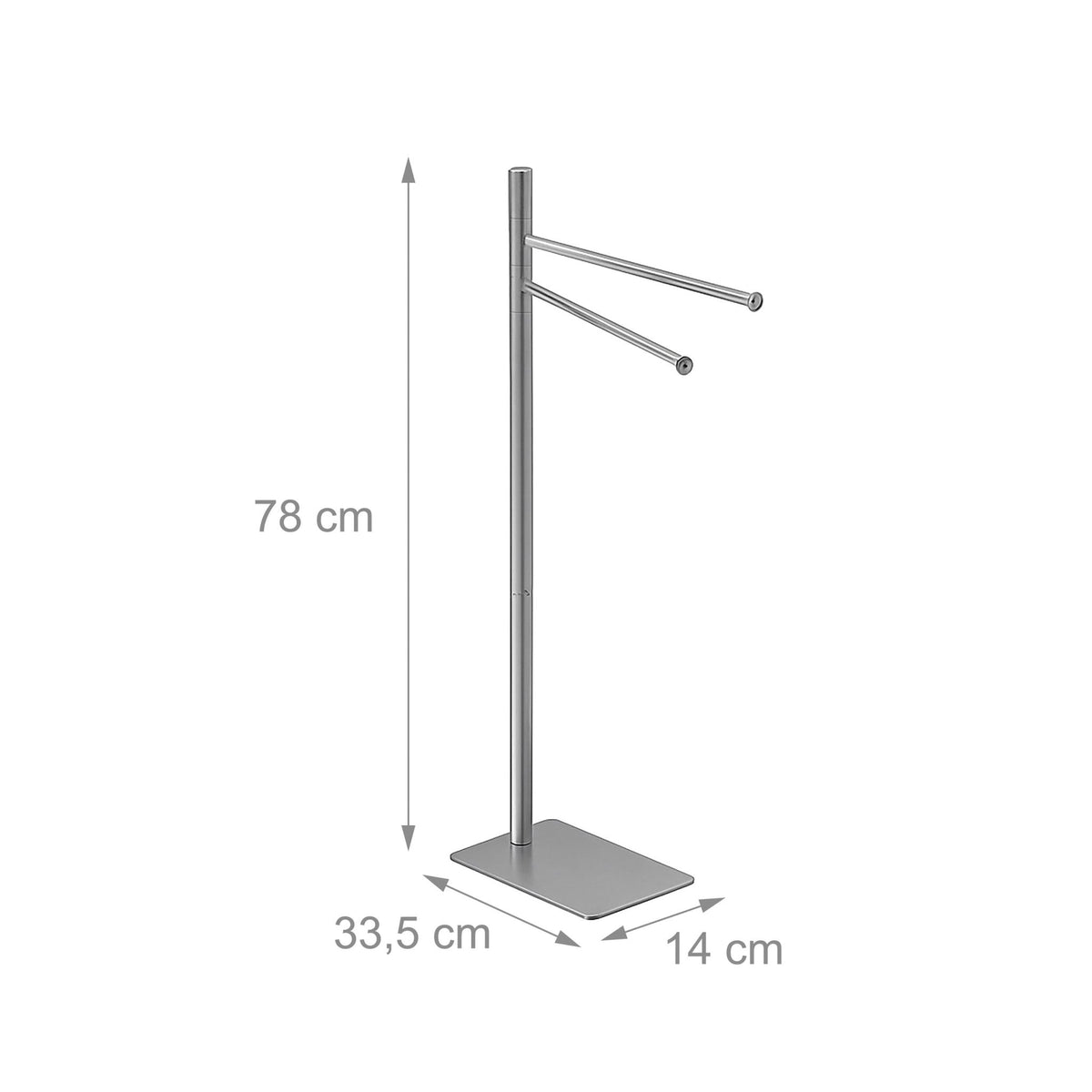 Freestanding Towel Rack, Stainless Steel, 2 Adjustable Arms