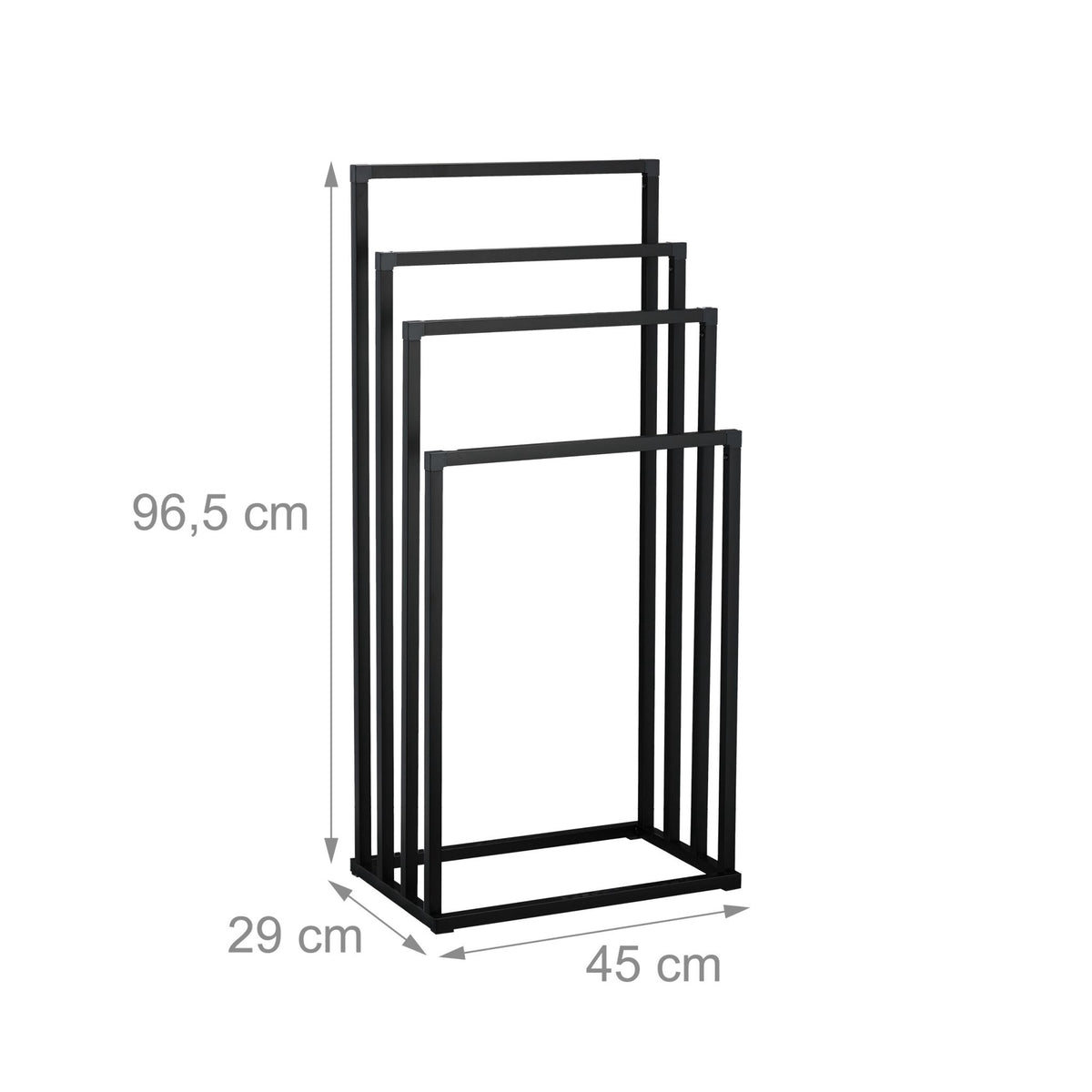 Freestanding Towel Rack with 4 Bars – Matte Metal