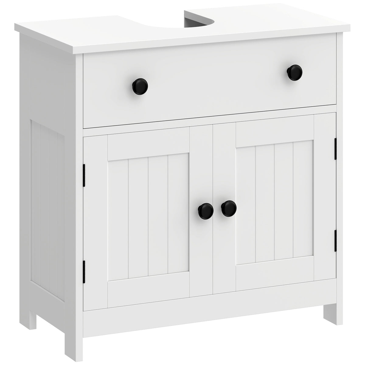 Freestanding White Bathroom Vanity Cabinet with Soft-Close Doors