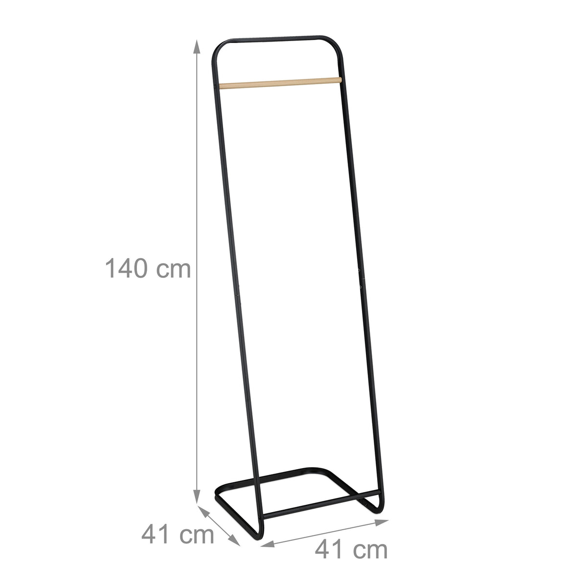 Freestanding coat hanger in metal