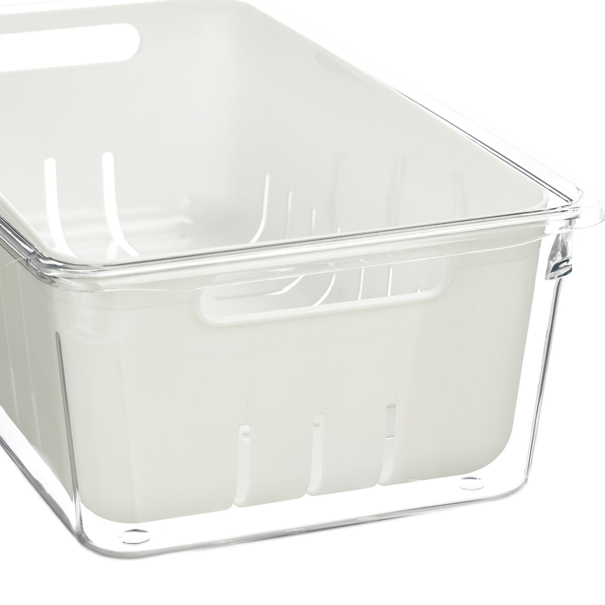 Fridge Organizer with Removable Drainage Basket