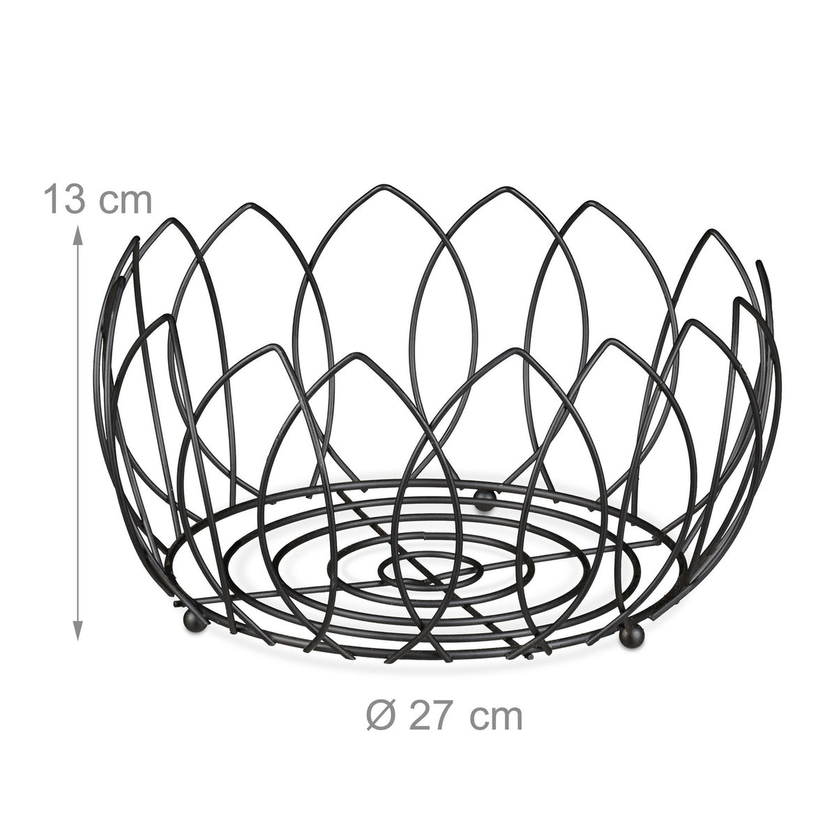 Fruit basket in black metal