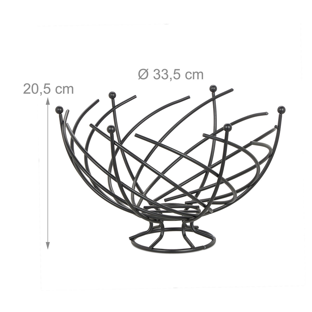 Fruit bowl in black metal