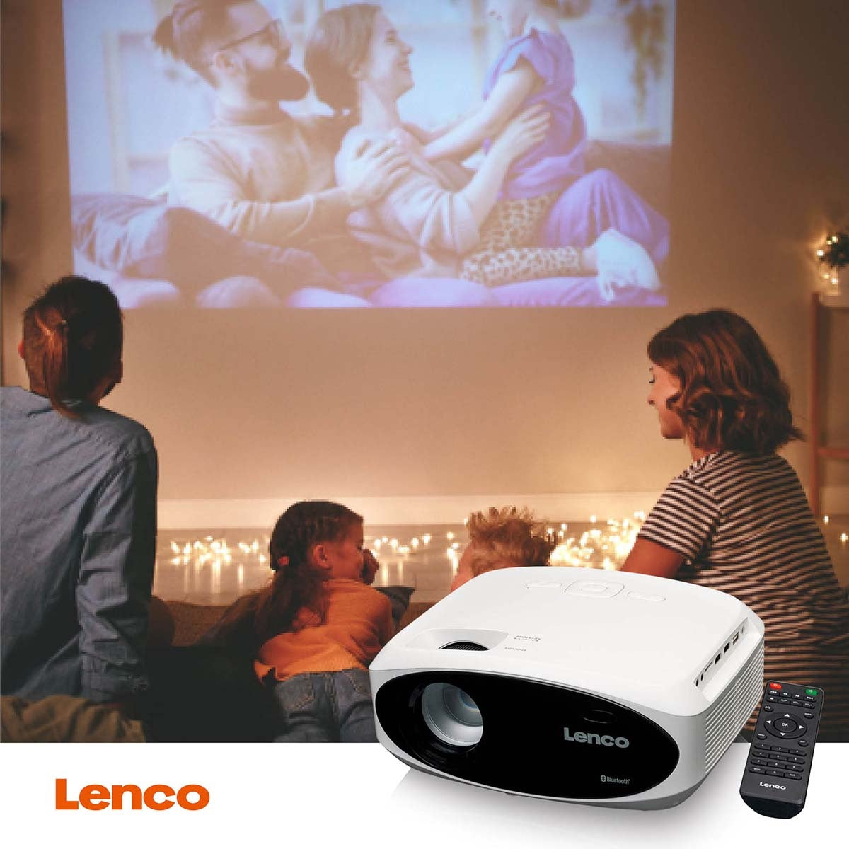 Full HD 1080P LCD projector with Bluetooth White