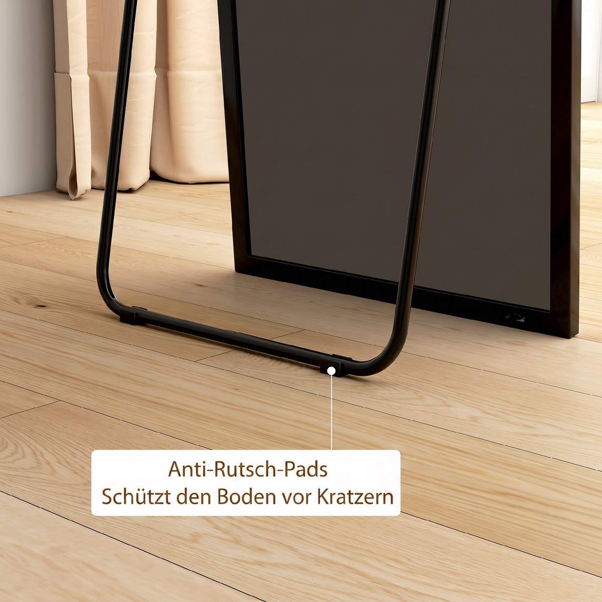 Full-Length Mirror, 161.5 cm, Silver, Wall or Free-Standing
