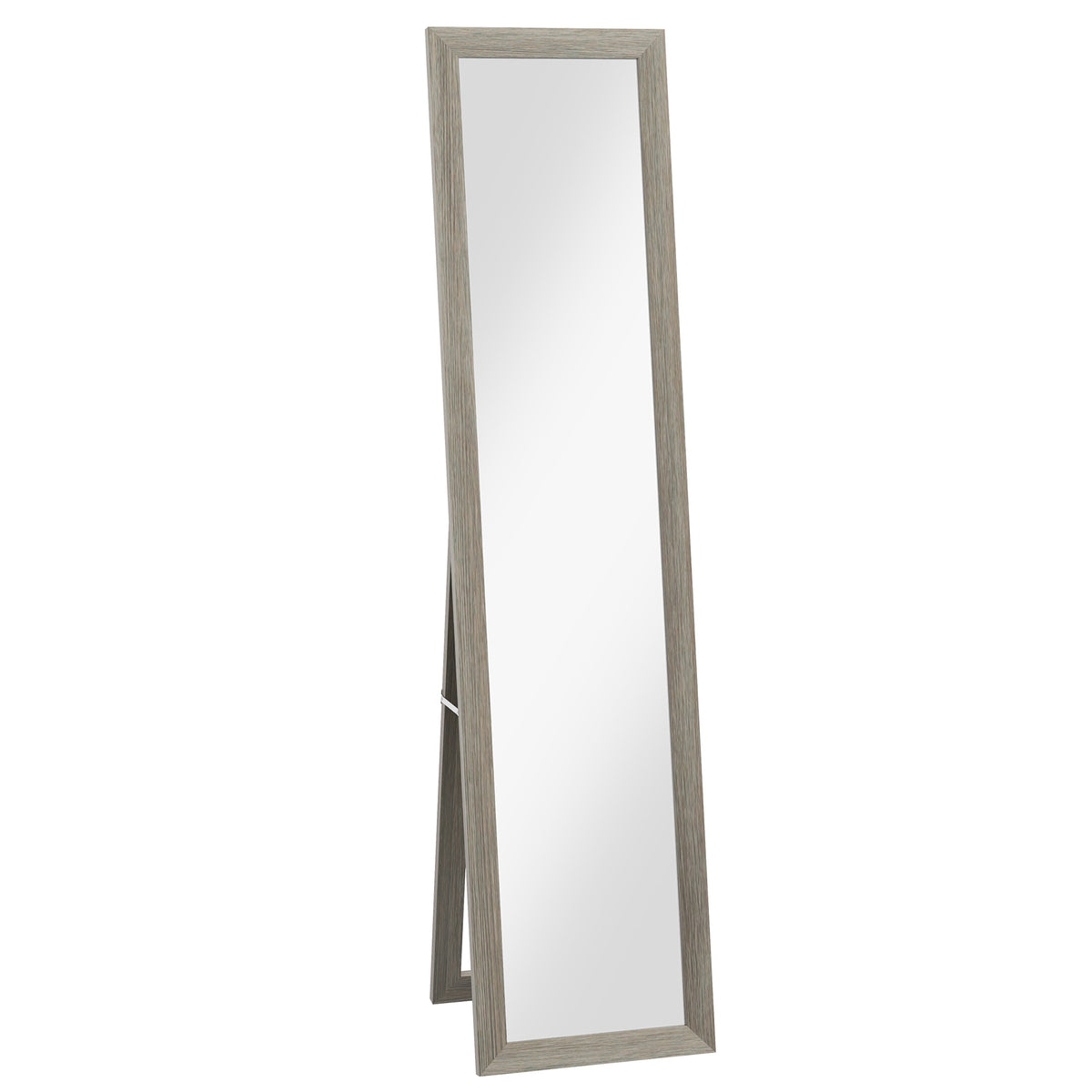 Full-Length Mirror, 37x157 cm, Wall-Mount or Freestanding, Gray