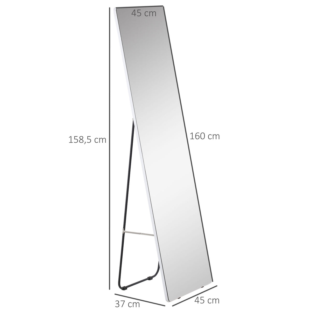 Full Length Mirror Stand Mirror 45 X 160 Cm Wall Mirror Wardrobe Mirror Dressing Mirror Bedroom Living Room Silver