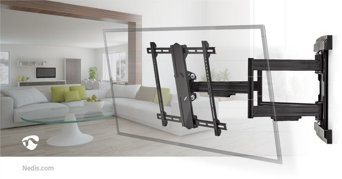 Full Motion TV Wall Mount | 37 - 80 " | Maximum supported screen weight: 70 kg | Tiltable | Rotatable | Minimum wall distance: 70 mm | Maximum wall distance: 800 mm | 6 Pivot point(s) | Steel | Black