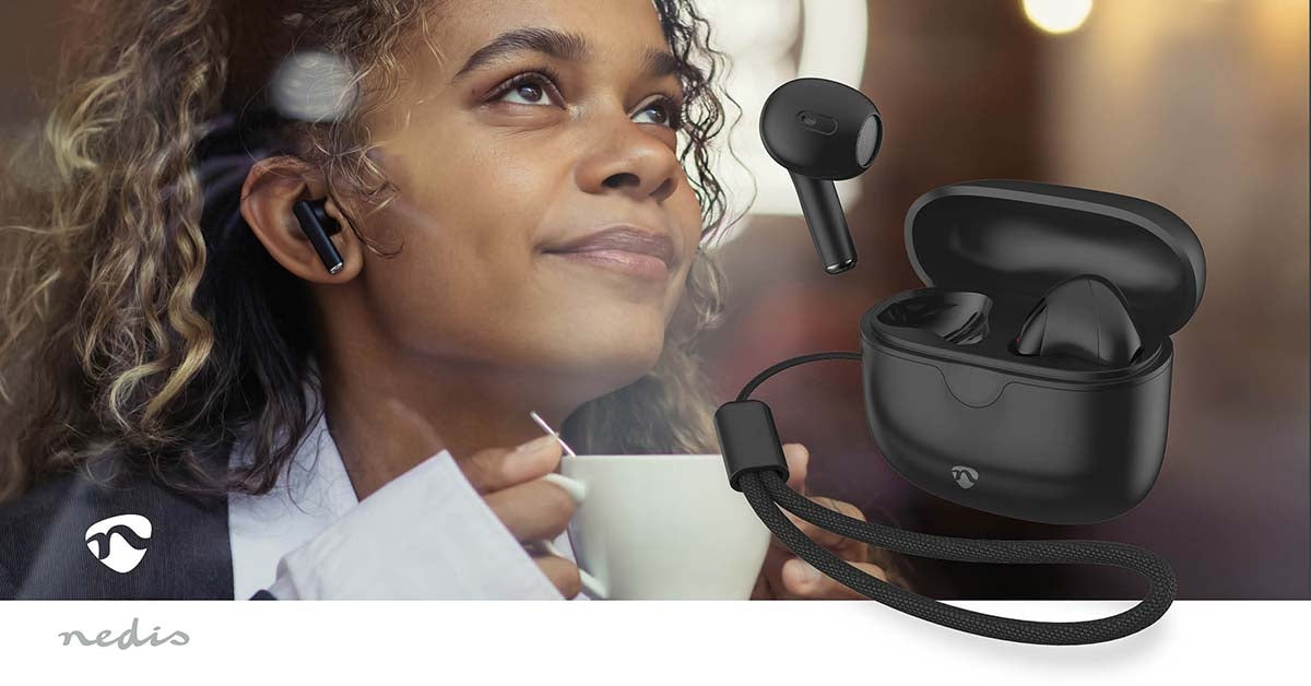 Fully Wireless Earphones | Bluetooth® | Maximum battery play time: 16 hrs | Touch Control | Charging case | Wireless charging case | Built-in microphone | Voice control support | Black