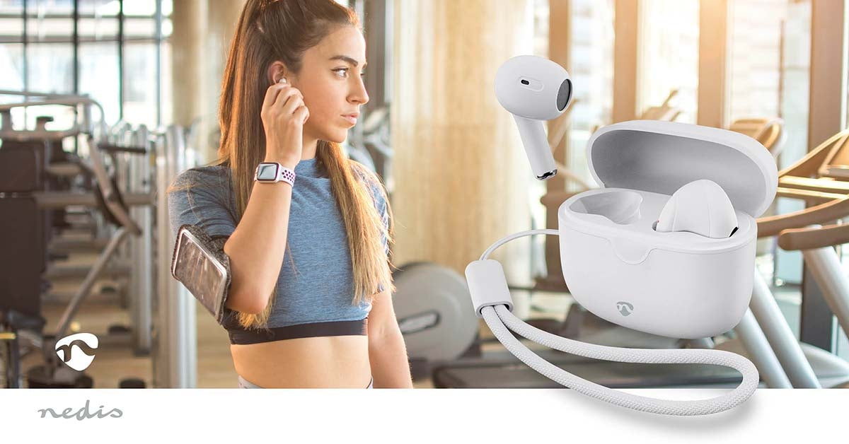 Fully Wireless Earphones | Bluetooth® | Maximum battery play time: 16 hrs | Touch Control | Charging case | Wireless charging case | Built-in microphone | Voice control support | White