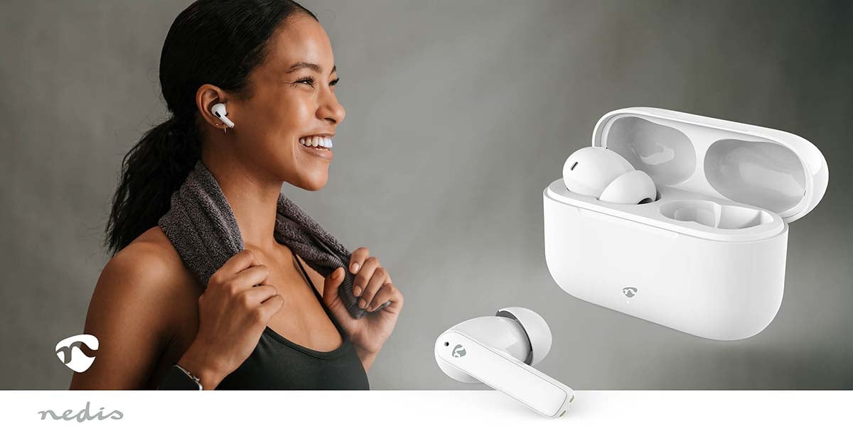 Fully Wireless Earphones | ENC (Environmental Noise Cancelling) | Bluetooth® | Maximum battery play time: 24 hrs | Touch Control | Charging case | Wireless charging case | Built-in microphone | Voice control support | Noise canceling | IPX4 | White