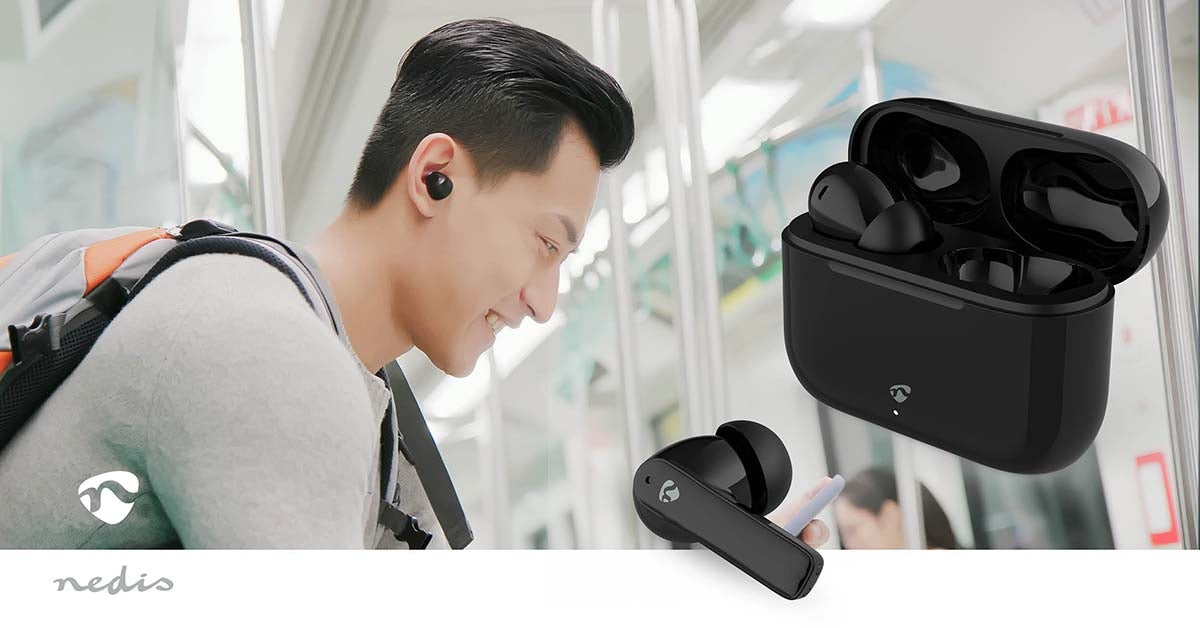 Fully Wireless Earphones | ENC (Environmental Noise Cancelling) | Bluetooth® | Maximum battery play time: 24 hrs | Touch Control | Charging case | Wireless charging case | Built-in microphone | Voice control support | Noise canceling | IPX4 | Black