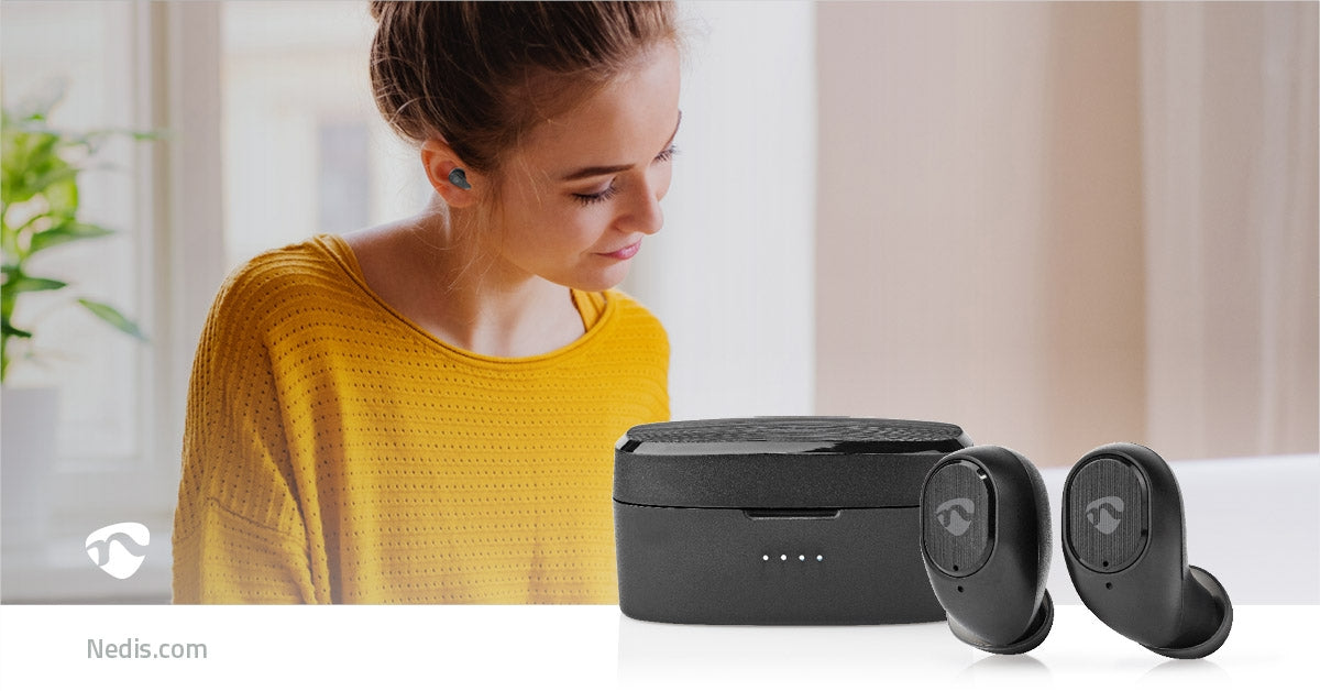 Fully Wireless Headphones | Bluetooth® | Maximum battery life: 3 hours | Press Control | Battery cover | Built-in microphone | Support for voice control | Black