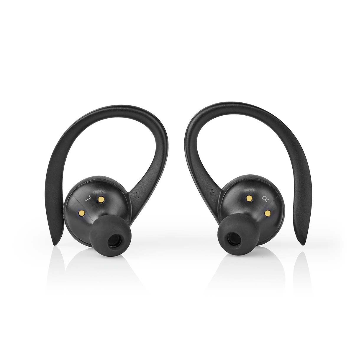 Fully Wireless Headphones | Bluetooth® | Maximum battery life: 4 hours | Press Control | Battery cover | Built-in microphone | Support for voice control | Ears hook | Black