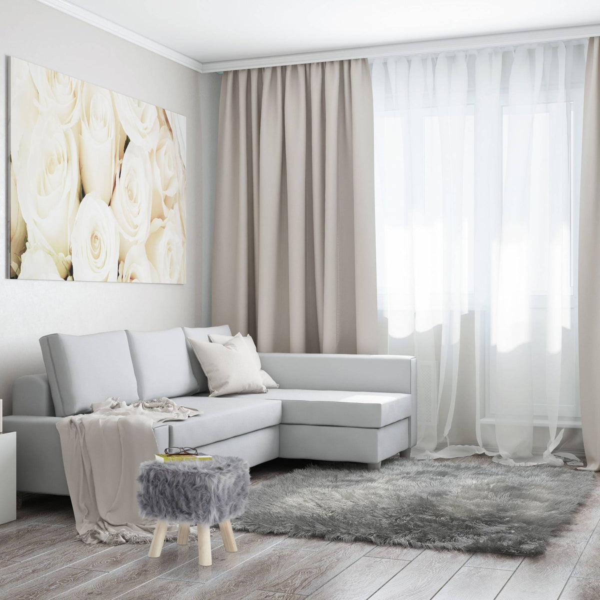 Fur Pallet Faux Fur Gray