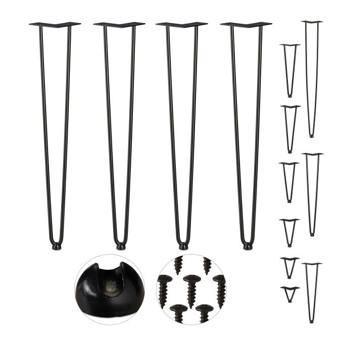 Furniture leg hairpin set of 4