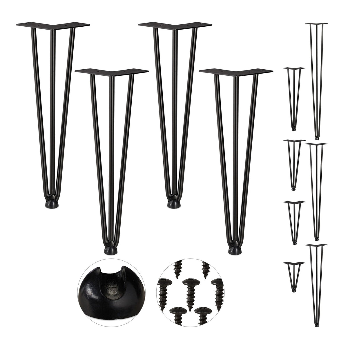 Furniture leg hairpin set of 4