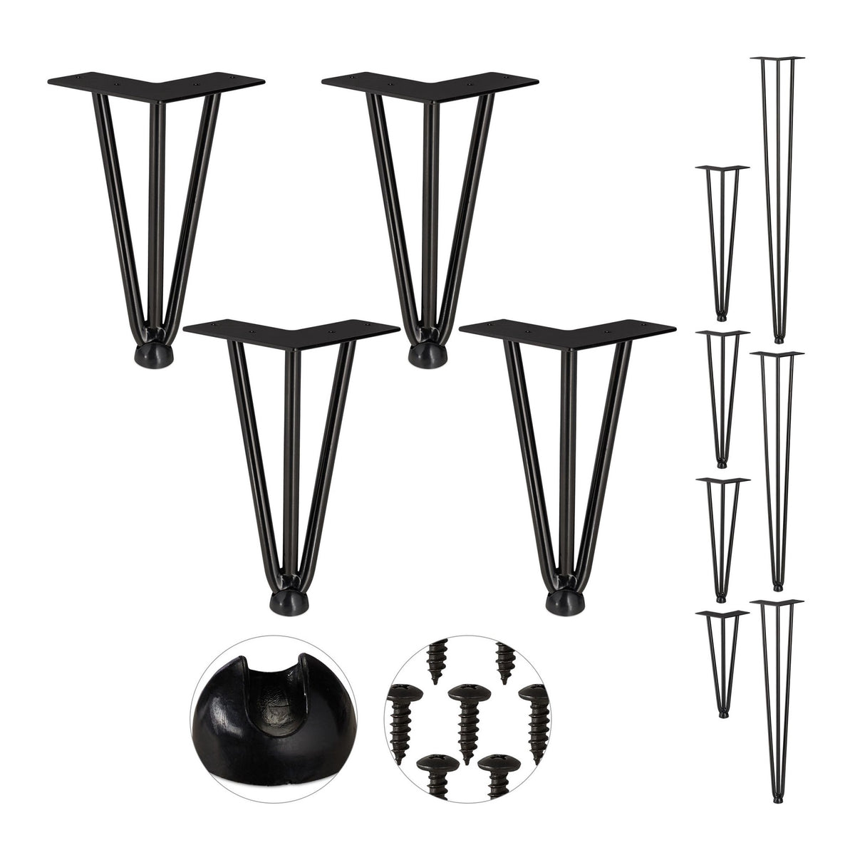 Furniture leg hairpin set of 4