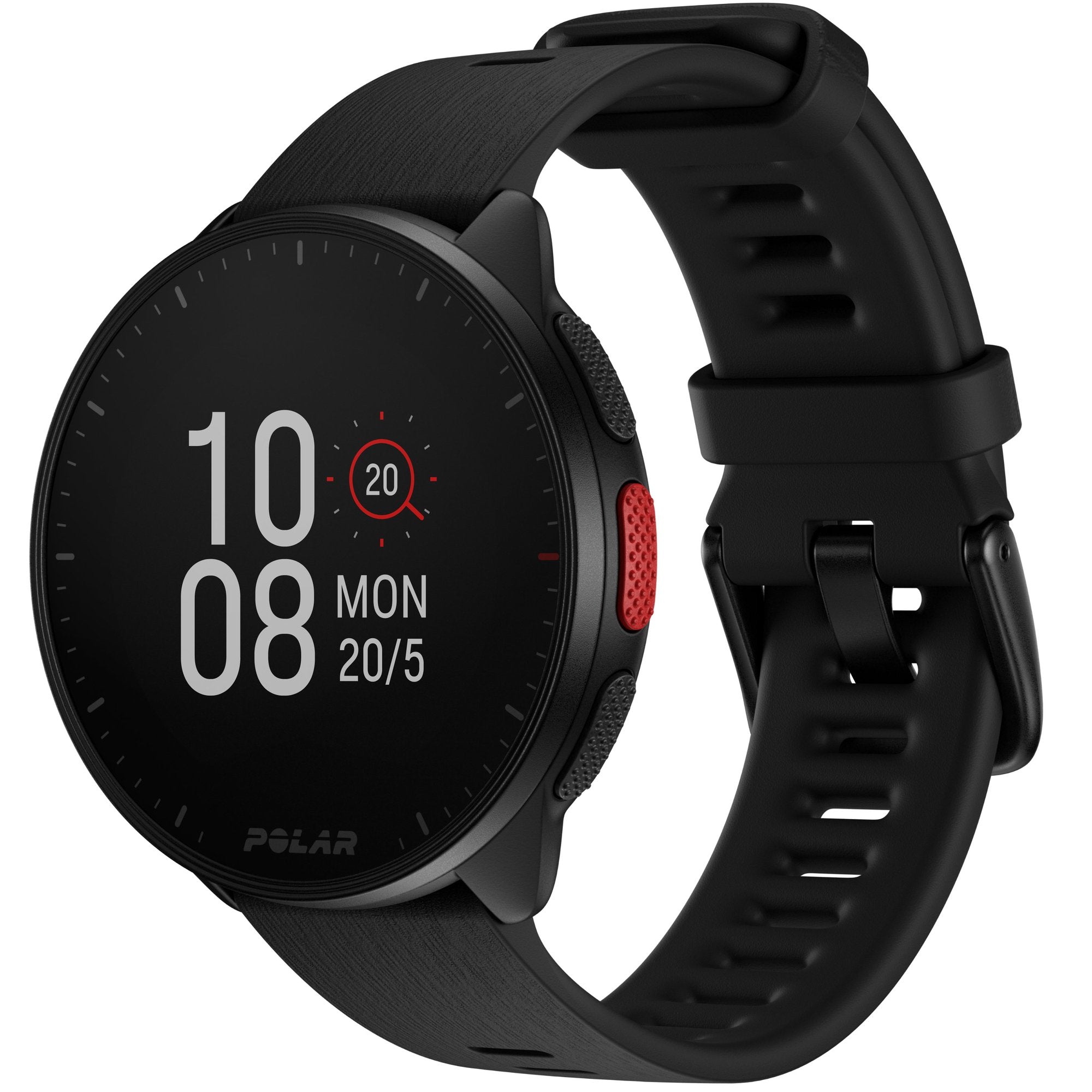 GPS Running Watch, Night Black, Size S-L