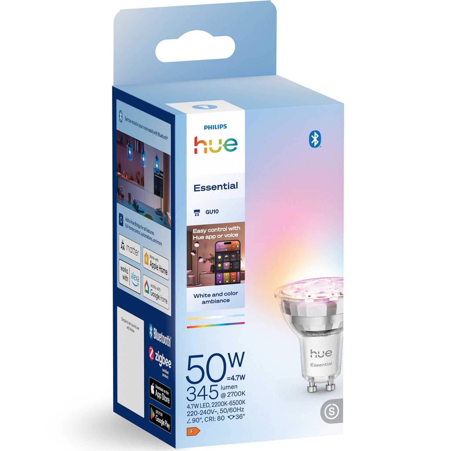 GU10 50W LED Bulb, White & Color Ambiance, 345lm
