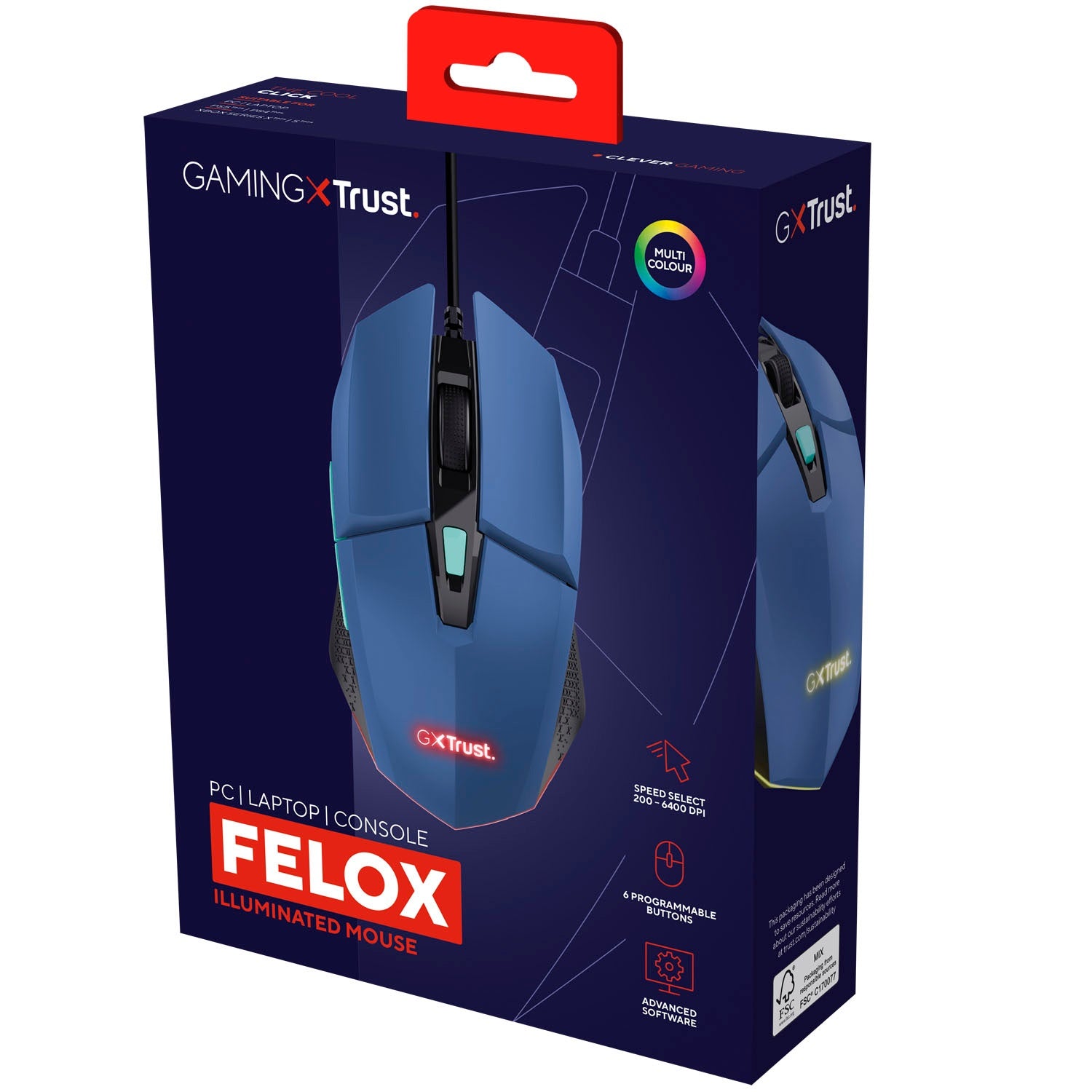 GXT 109B Felox Illuminated Gaming mouse Blue