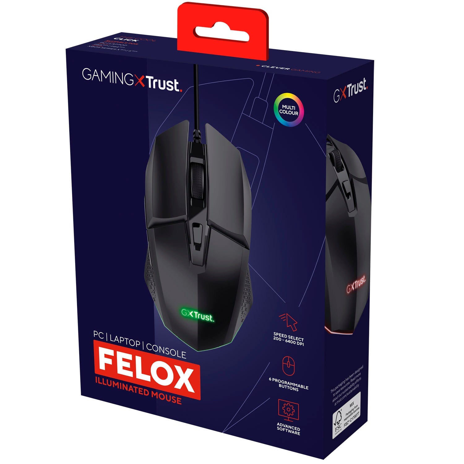 GXT 109 Felox Illuminated Gaming mouse Black