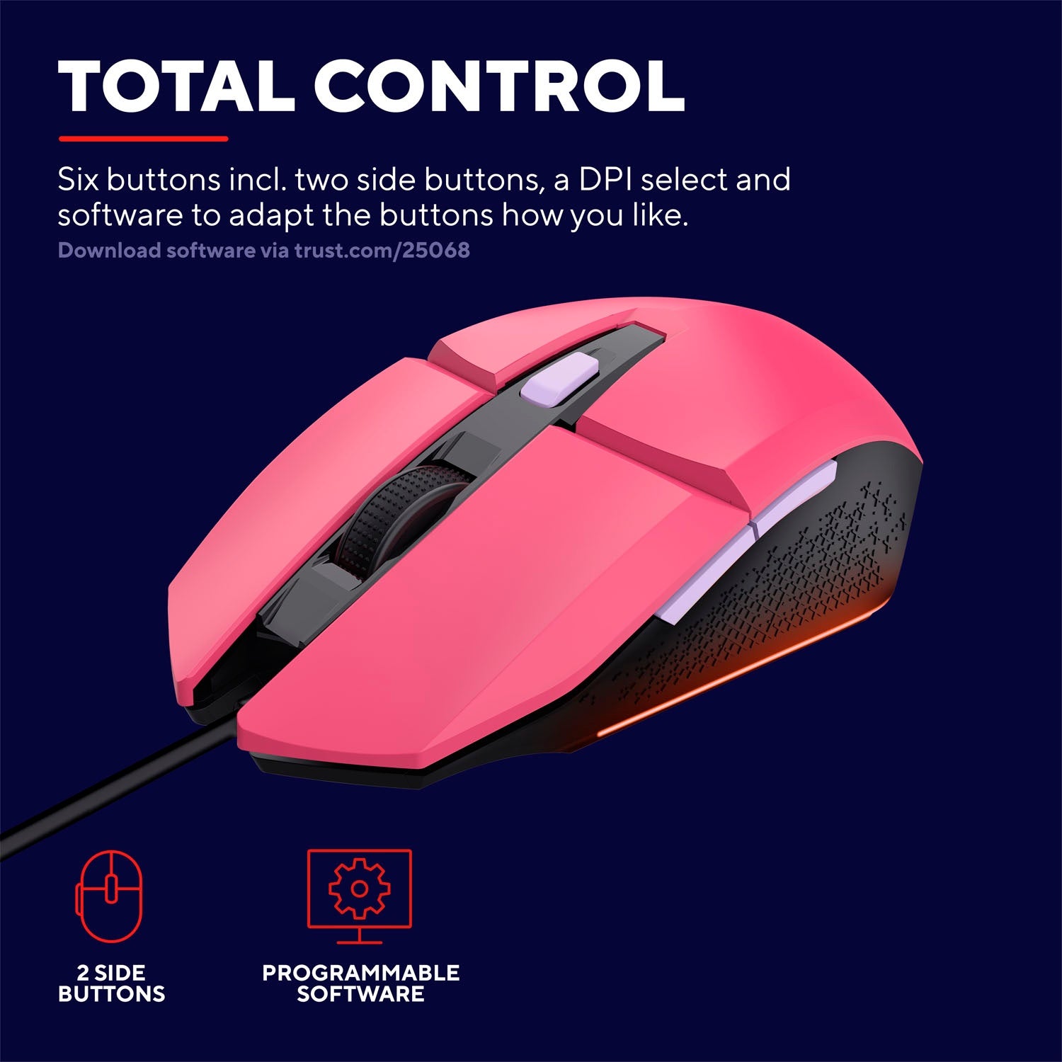 GXT 109P Felox Illuminated Gaming mouse Pink