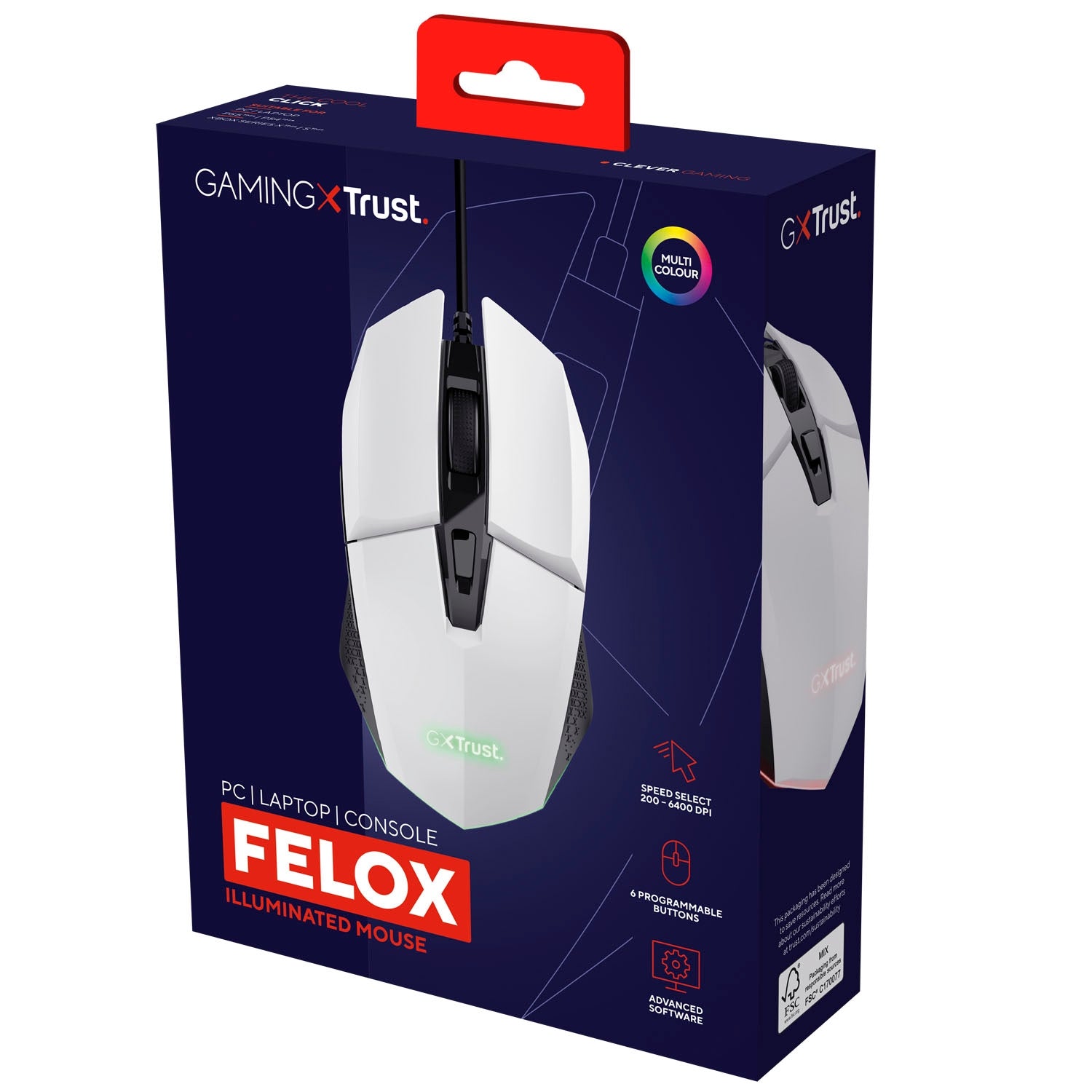 GXT 109W Felox Illuminated Gaming mouse White