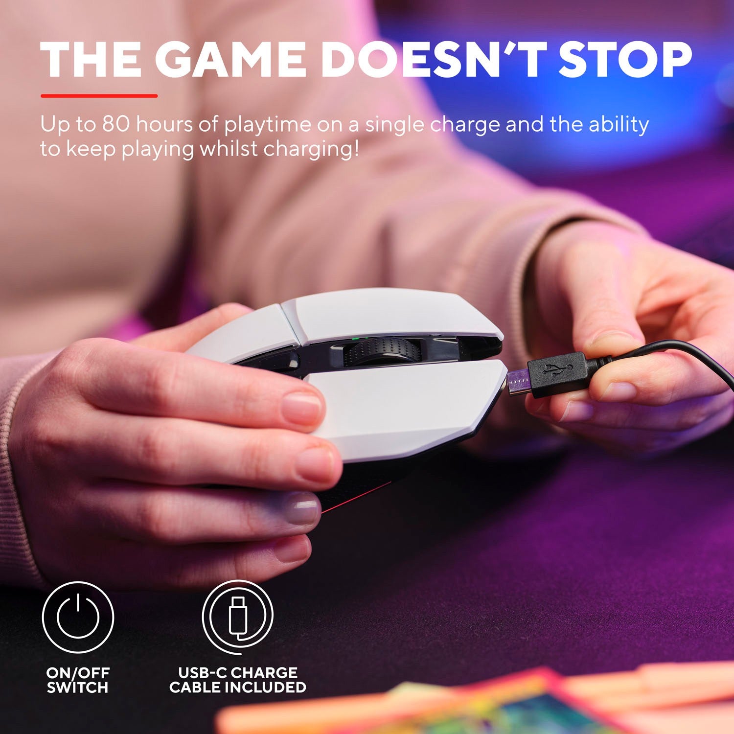 GXT 110W Felox Illuminated Wireless Gaming mouse White